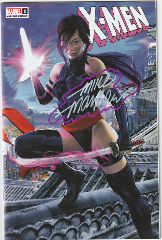 X-Men #1 (2024) Mike Mayhew Psylocke Variant Signed & Exclusive Remark with COA (NM/NM-)