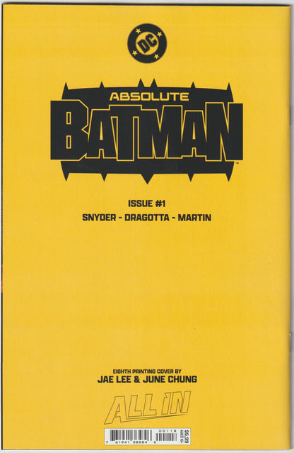 ABSOLUTE BATMAN #1 Jae Lee Cover (8th Print) [SIGNED BY SCOTT SNYDER]