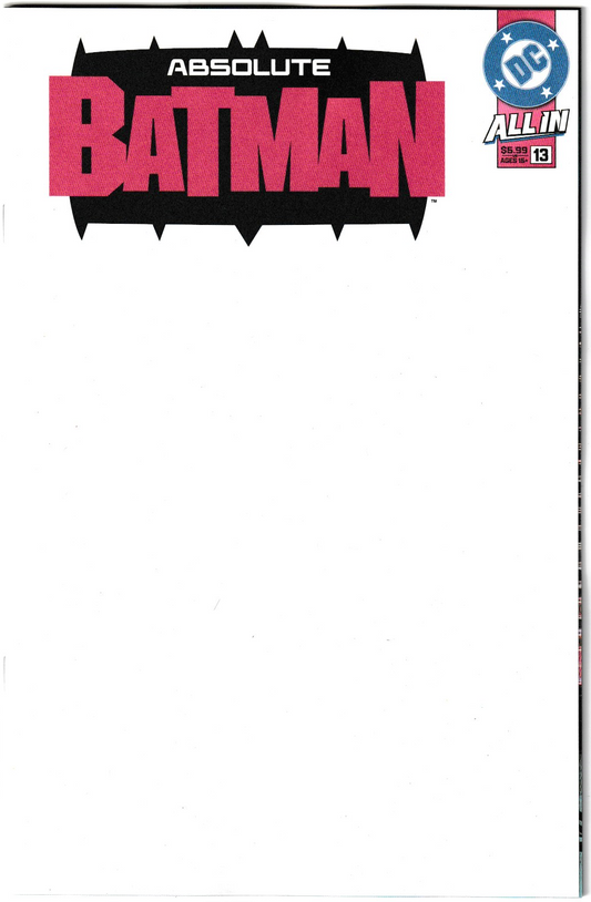 Absolute Batman #13 - 1st Print, Cover G Blank Card Stock Variant