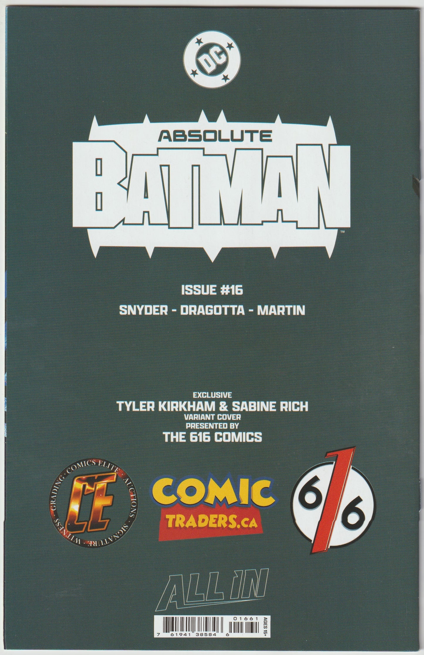 ABSOLUTE BATMAN #16 Tyler Kirkham Exclusive Cover (1st Print) [SIGNED BY TYLER KIRKHAM]