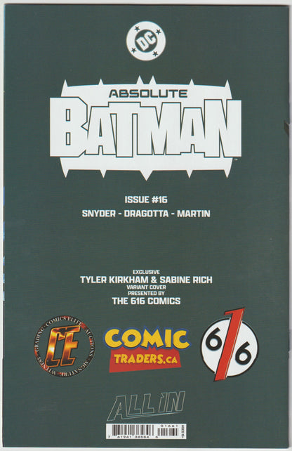 ABSOLUTE BATMAN #16 Tyler Kirkham Exclusive Cover (1st Print) [SIGNED BY TYLER KIRKHAM]