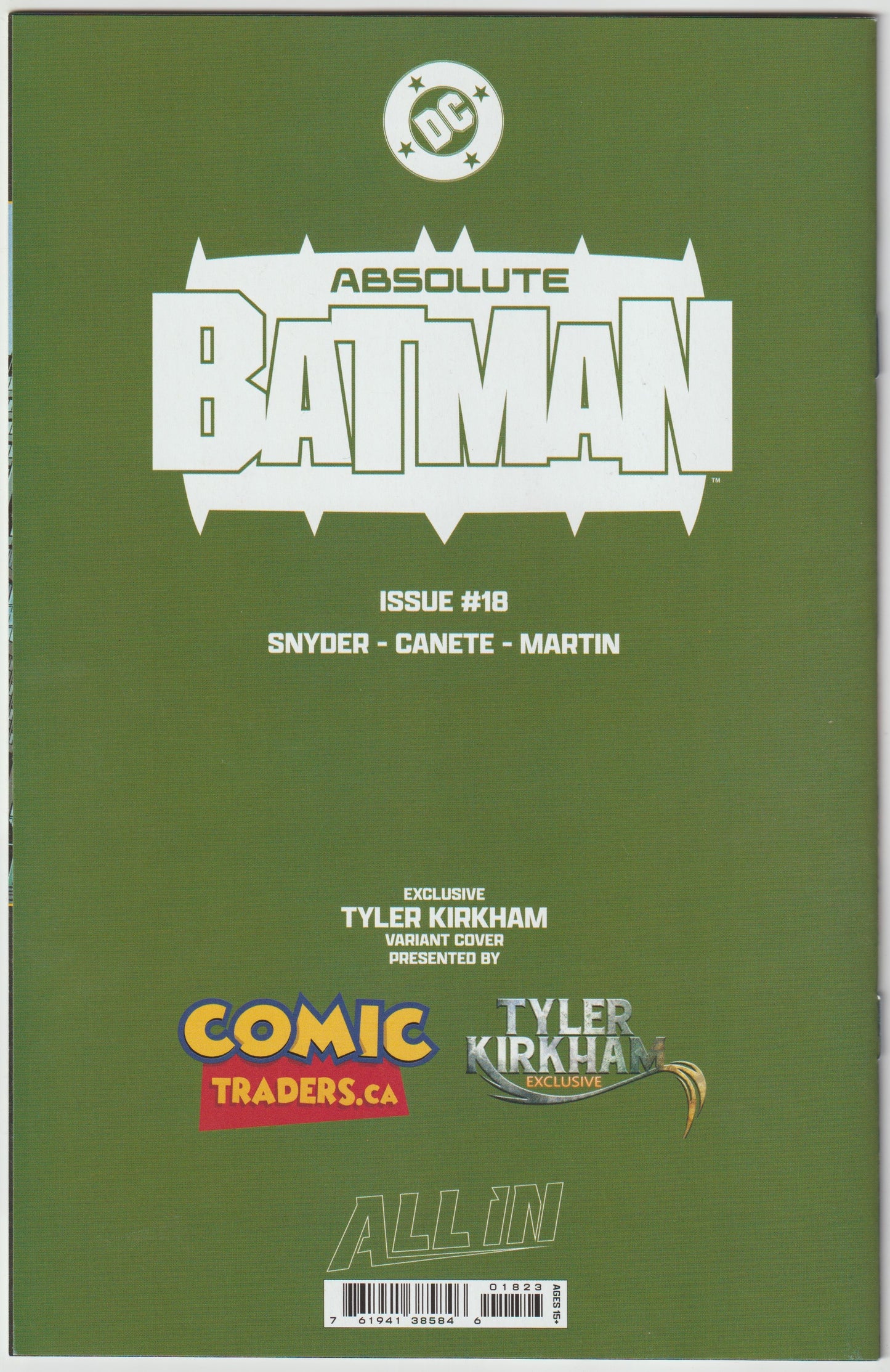ABSOLUTE BATMAN #18  Tyler Kirkham Exclusive Cover (1st Print) [SIGNED BY TYLER KIRKHAM]