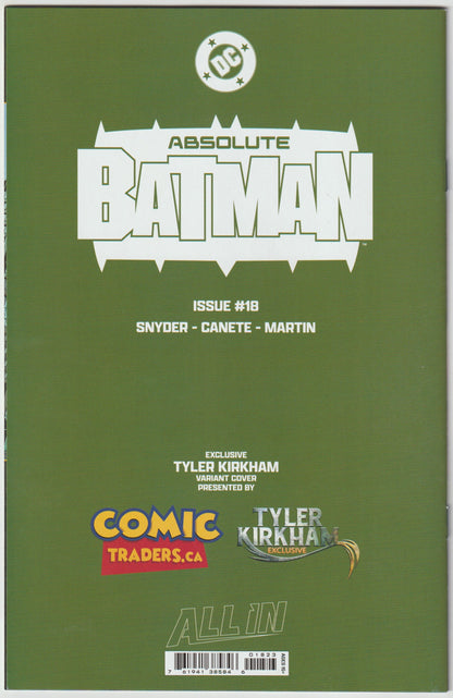 ABSOLUTE BATMAN #18  Tyler Kirkham Exclusive Cover (1st Print) [SIGNED BY TYLER KIRKHAM]