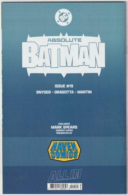 ABSOLUTE BATMAN #19 Mark Spears Exclusive Cover Trade Dress (1st Print) [SIGNED BY MARK SPEARS AND SCOTT SNYDER]