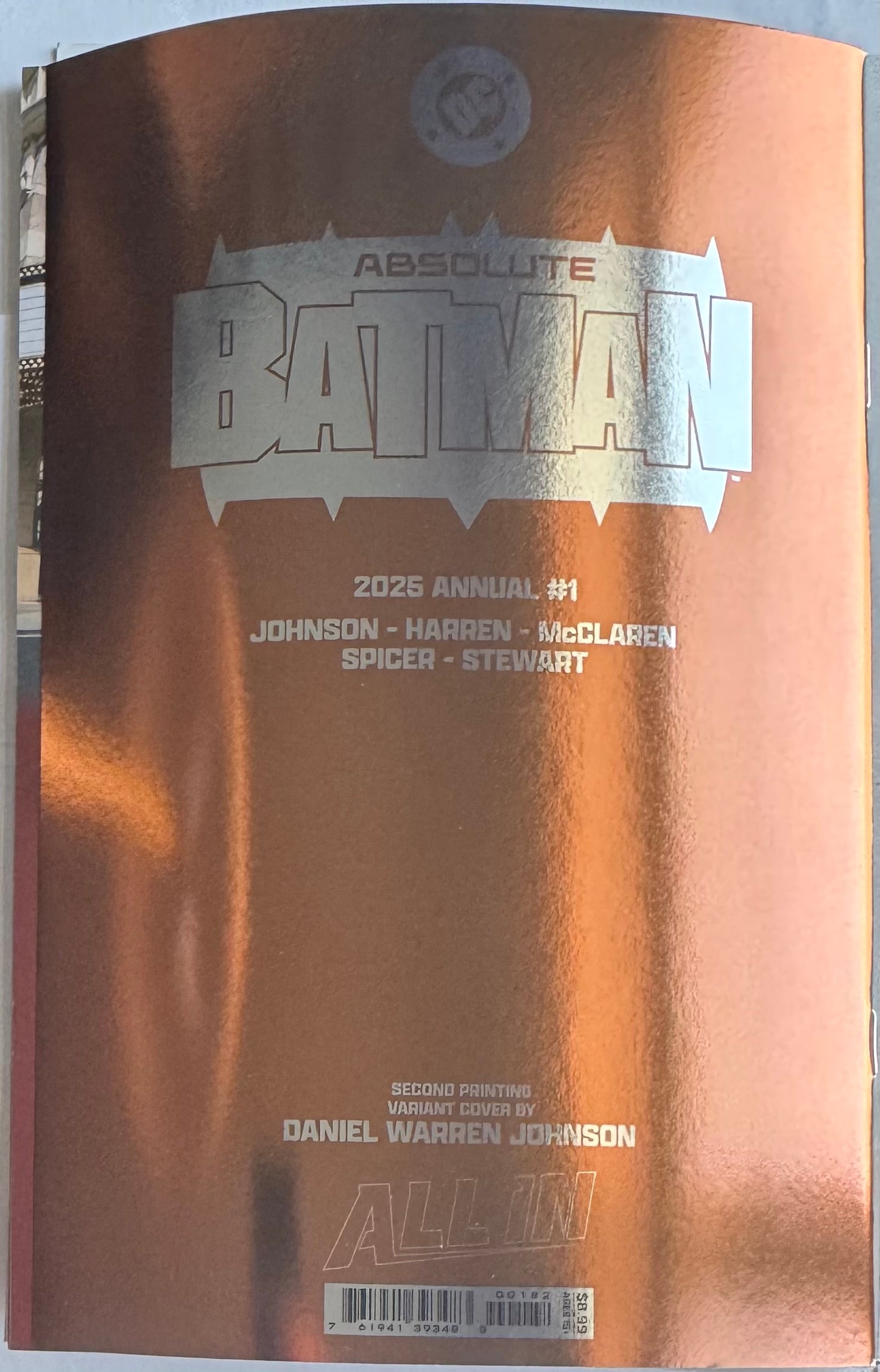 Absolute Batman 2025 Annual #1 - 2nd Print, Cover D Daniel Warren Johnson FOIL Flamethrower Card Stock Var
