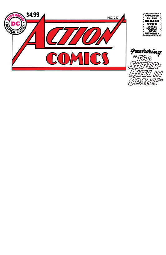 ACTION COMICS #242 FACSIMILE EDITION CVR B BLANK CARD STOCK VAR