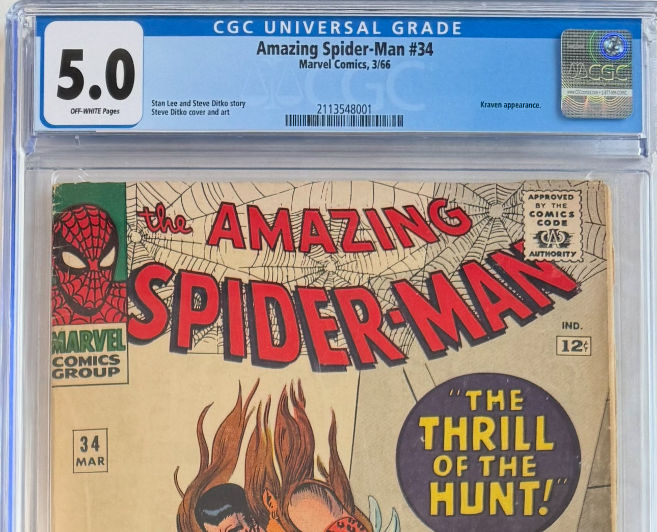 Amazing Spider-Man #34 (CGC 5.0, Off-White Pages)