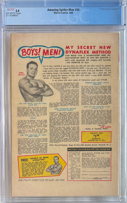 Amazing Spider-Man #34 (CGC 5.0, Off-White Pages)
