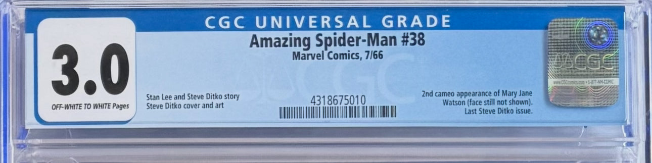 Amazing Spider-Man #38 (CGC 3.0, Off-White Pages)