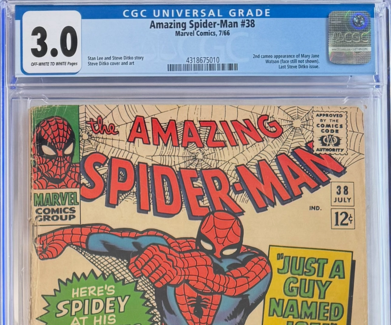 Amazing Spider-Man #38 (CGC 3.0, Off-White Pages)