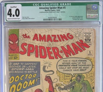 Amazing Spider-Man #5 (CGC 4.0 Qualified Green Label) - 1st Dr. Doom outside of Fantastic Four