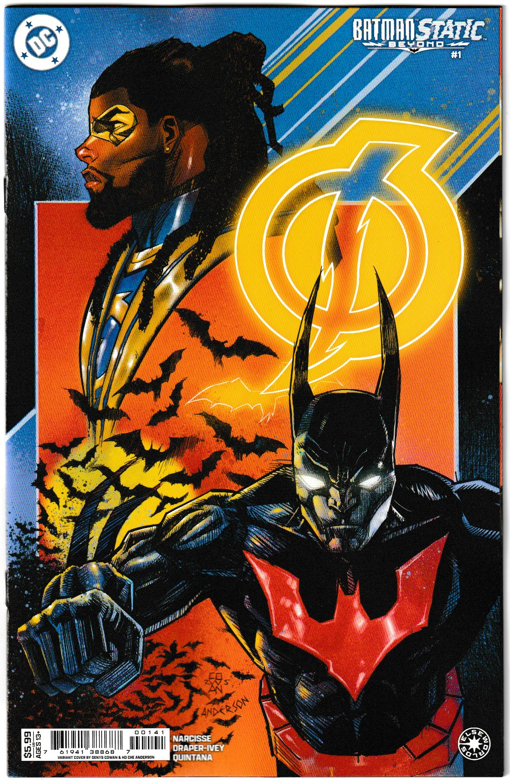 BATMAN STATIC BEYOND #1 (OF 6) CVR E DENYS COWAN CARD STOCK VAR 1st Print