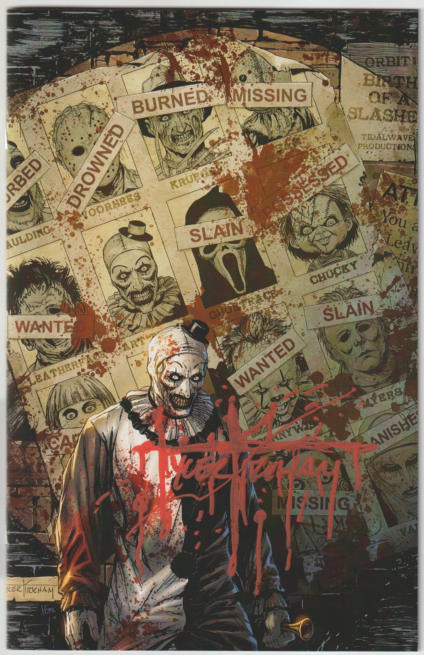 Birth of a Slasher #1 Tyler Kirkham X-Men 141 Homage Art the Clown Bloody Cover Limited to 100 [SIGNED BY TYLER KIRKHAM] (BLOOD SIGNATURE)