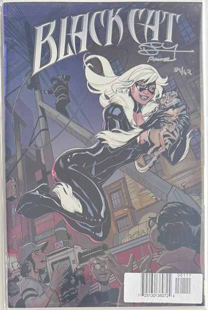 Black Cat Collectors 3 Book Bundle: Black Cat #1 Foil Variant Signed by Terry and Rachel Dodson with COA #29 of 62 + Black Cat #1 Cover A & #1 Foil Cover