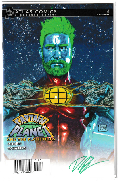 Captain Planet #1 Cover H Mark Spears Atlas Edition Signed by David Pepose with publisher COA (Dynamite Entertainment, 2025) (NM/NM+)