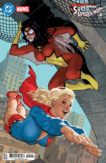 DC/Marvel: Superman/Spider-Man #1 (One-Shot) Card Stock Cover I Adam Hughes Supergirl 70's and Spider-Woman 70's