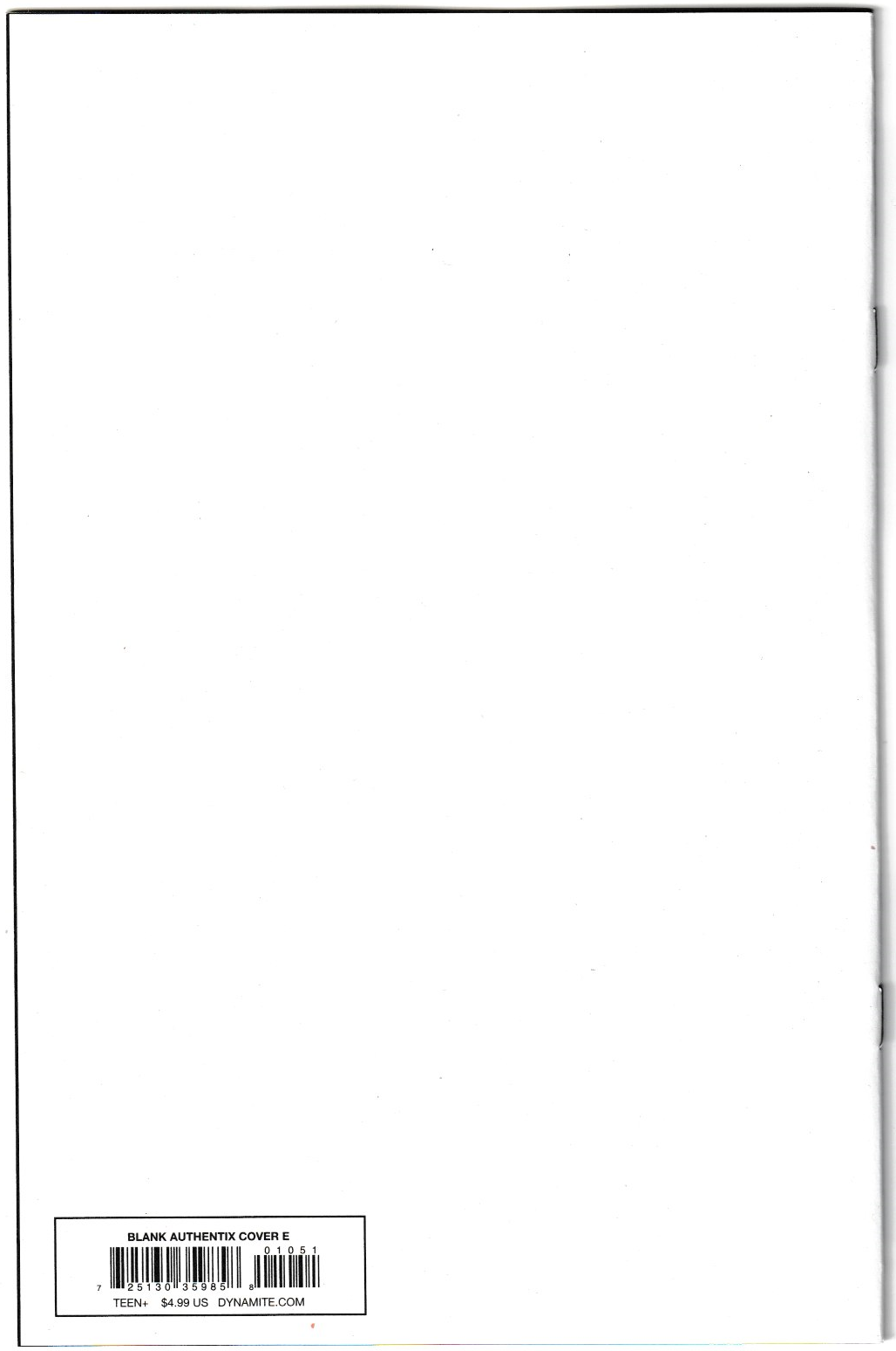 DIENAMITE BLOOD RED #1 CVR E BLANK AUTHENTIX VAR 1st Print