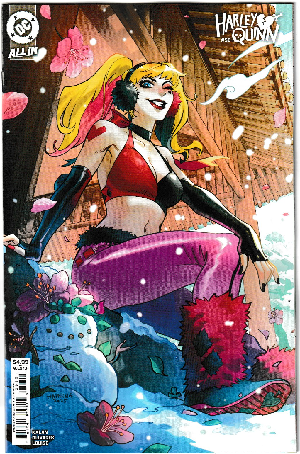 HARLEY QUINN #58 CVR E HAINING SWEATER WEATHER CARD STOCK VAR