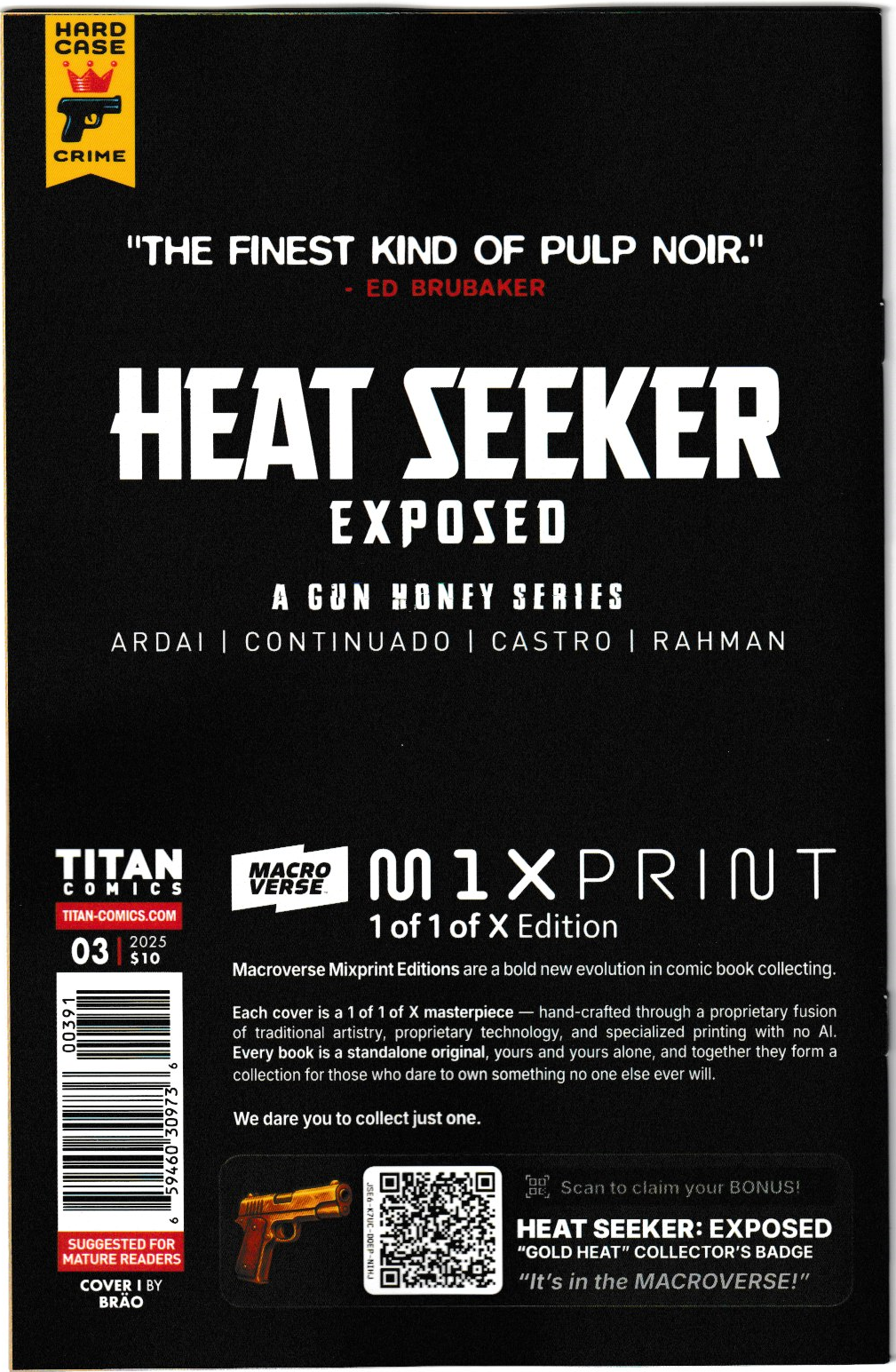 Heat Seeker: Exposed – A Gun Honey Series #3 (of 4) Cover I Brao Unique Outfit Virgin (Titan Comics, 2025)