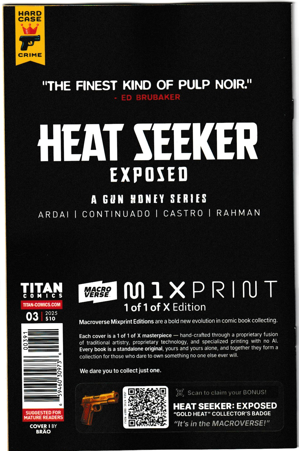 Heat Seeker: Exposed – A Gun Honey Series #3 (of 4) Cover I Brao Unique Outfit Virgin (Titan Comics, 2025)
