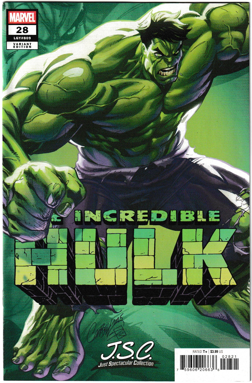 Incredible Hulk #28 J. Scott Campbell Just Spectacular Collection Cover – Marvel Comics 2025 (NM/NM+)