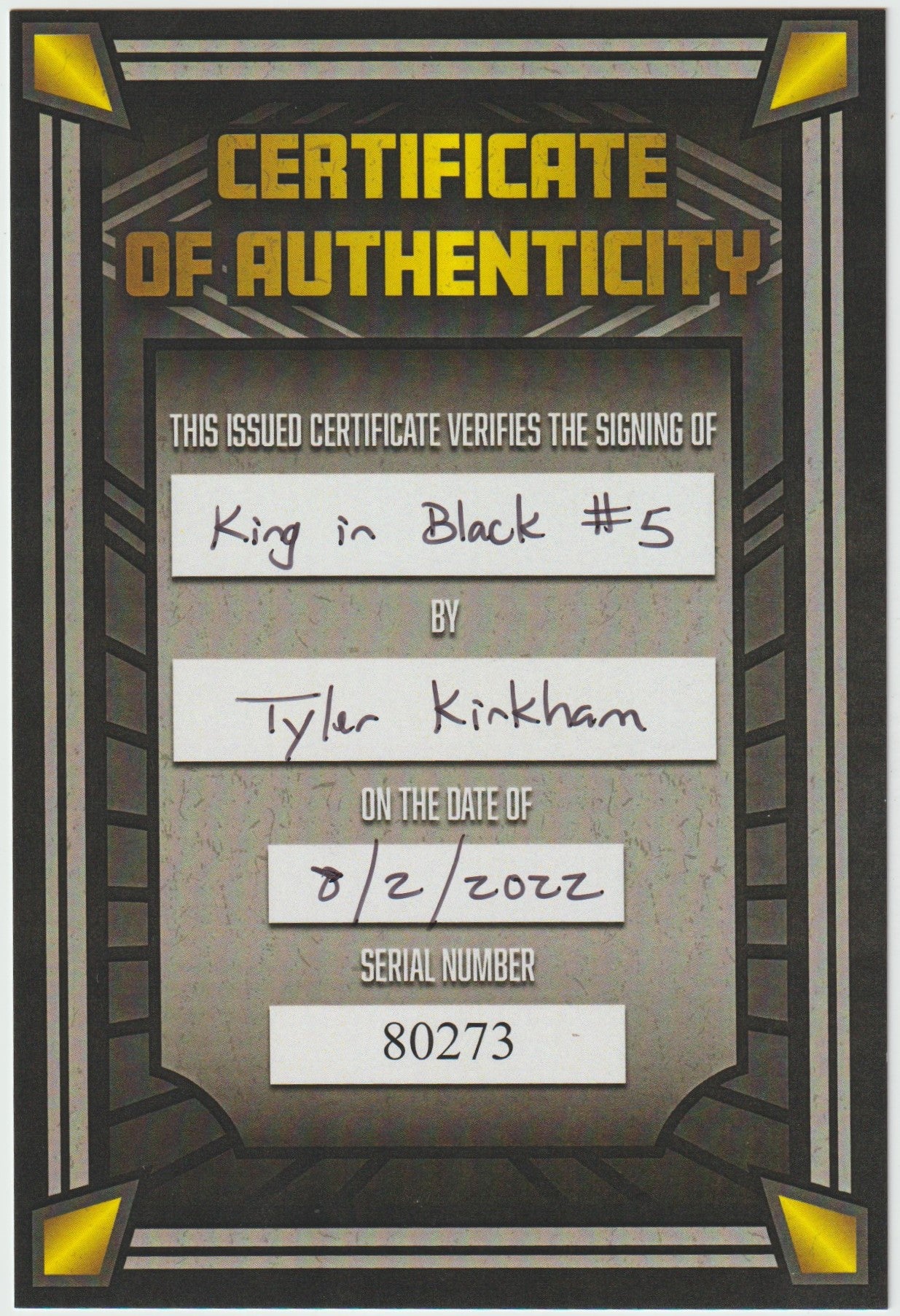 King In Black #5 Tyler Kirkham Exclusive Variant [SIGNED BY TYLER KIRKHAM]