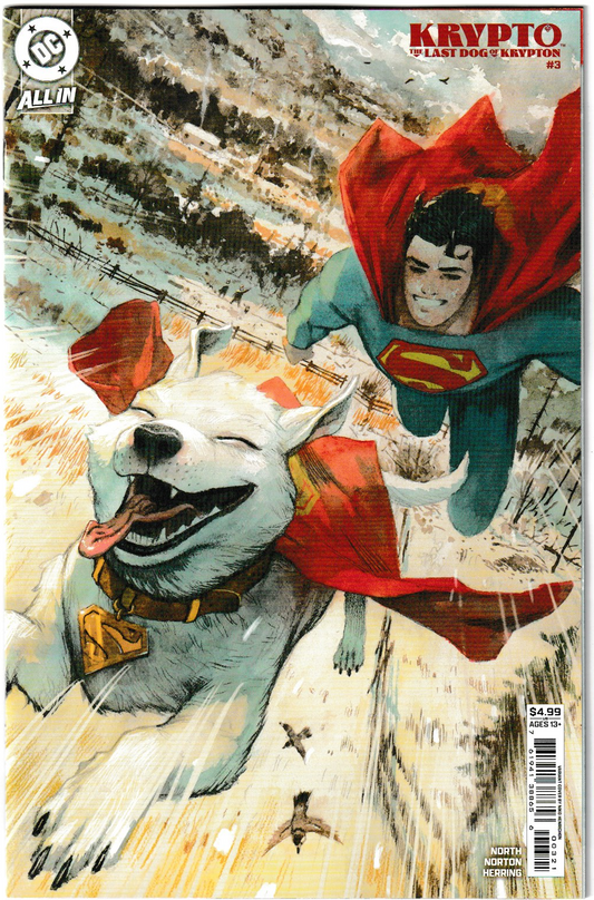 Krypto The Last Dog of Krypton #3 (of 5) Cover B Niko Henrichon Card Stock Variant (DC Comics, 2025) (NM/NM+)