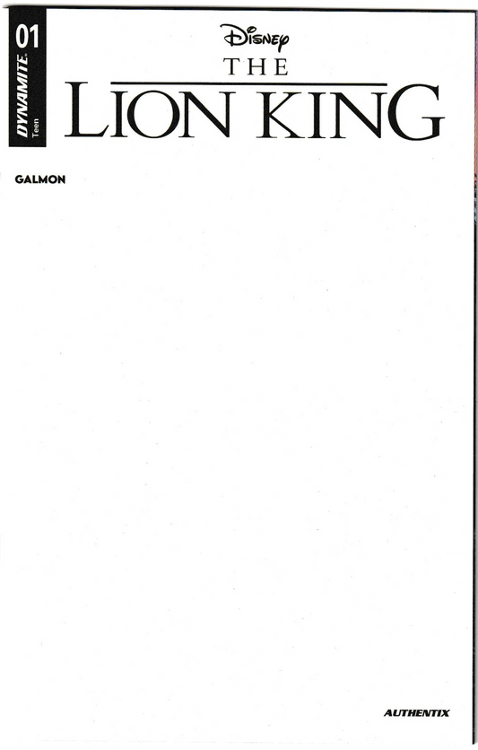 LION KING #1 CVR E BLANK AUTHENTIX VAR 1st Print