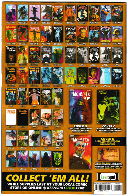 Mark Spears Monsters: The Monster & The Wolf #1 Cover A22 Variant - Print Run of 9,600