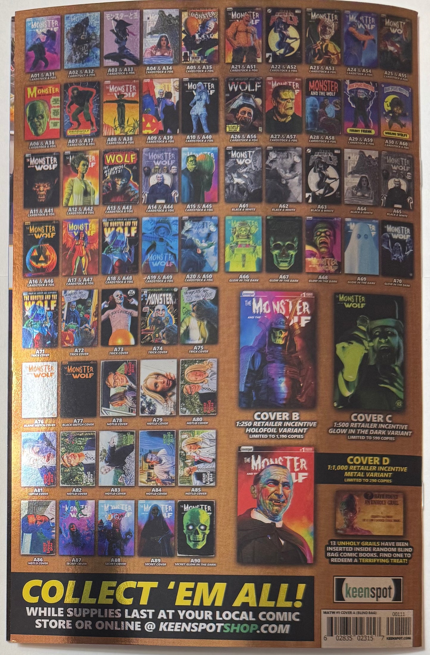 Mark Spears Monsters: The Monster & The Wolf #1 Cover A51 Foil Variant - Print Run of 833