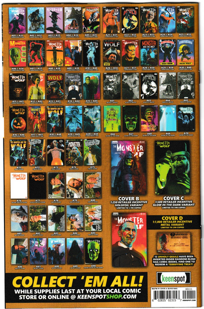 Mark Spears Monsters: The Monster & The Wolf #1 Cover A61 Black and White Variant - Print Run of 500