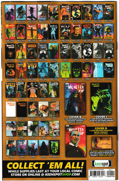 Mark Spears Monsters: The Monster & The Wolf #1 Cover A62 Black and White Variant - Print Run of 500