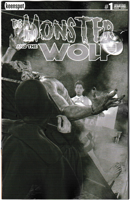 Mark Spears Monsters: The Monster & The Wolf #1 Black and White Cover Bundle - Complete Set A61-A65 Black and White Variant - Print Run of 500 + Black and White Sketch Covers (Lot of 7 Books)