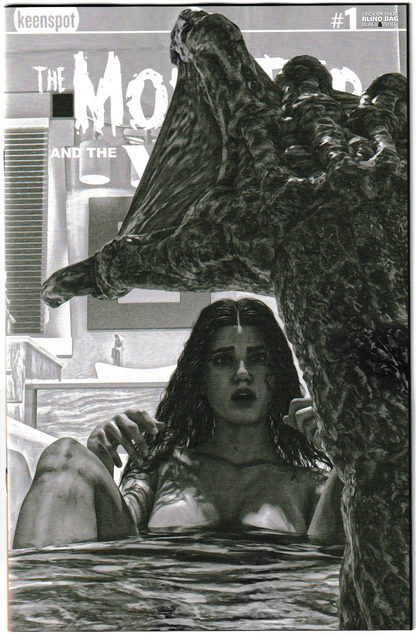 Mark Spears Monsters: The Monster & The Wolf #1 Black and White Cover Bundle - Complete Set A61-A65 Black and White Variant - Print Run of 500 + Black and White Sketch Covers (Lot of 7 Books)