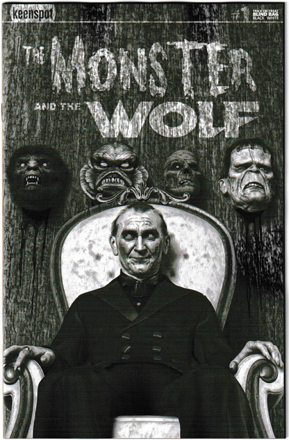 Mark Spears Monsters: The Monster & The Wolf #1 Black and White Cover Bundle - Complete Set A61-A65 Black and White Variant - Print Run of 500 + Black and White Sketch Covers (Lot of 7 Books)