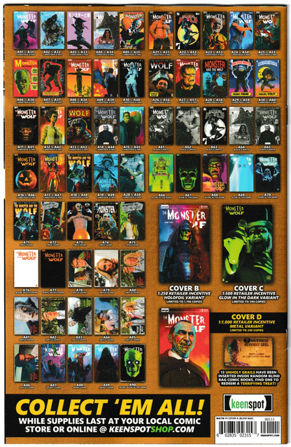 Mark Spears Monsters: The Monster & The Wolf #1 Cover A65 Black and White Variant - Print Run of 500