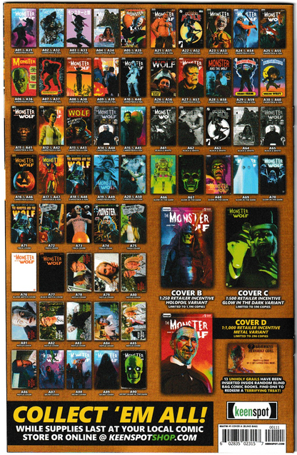 Mark Spears Monsters: The Monster & The Wolf #1 All Retailer Incentive Variant Bundle - Complete Set of C,D,E Retailer Incentive Covers + Black & White Sketch Covers (Lot of 5 Books)