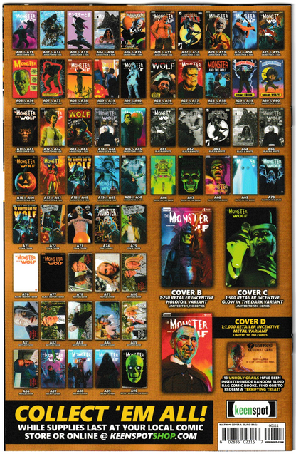 Mark Spears Monsters: The Monster & The Wolf #1 Cover A79 Night of the Living Dead Variant - Print Run of 500