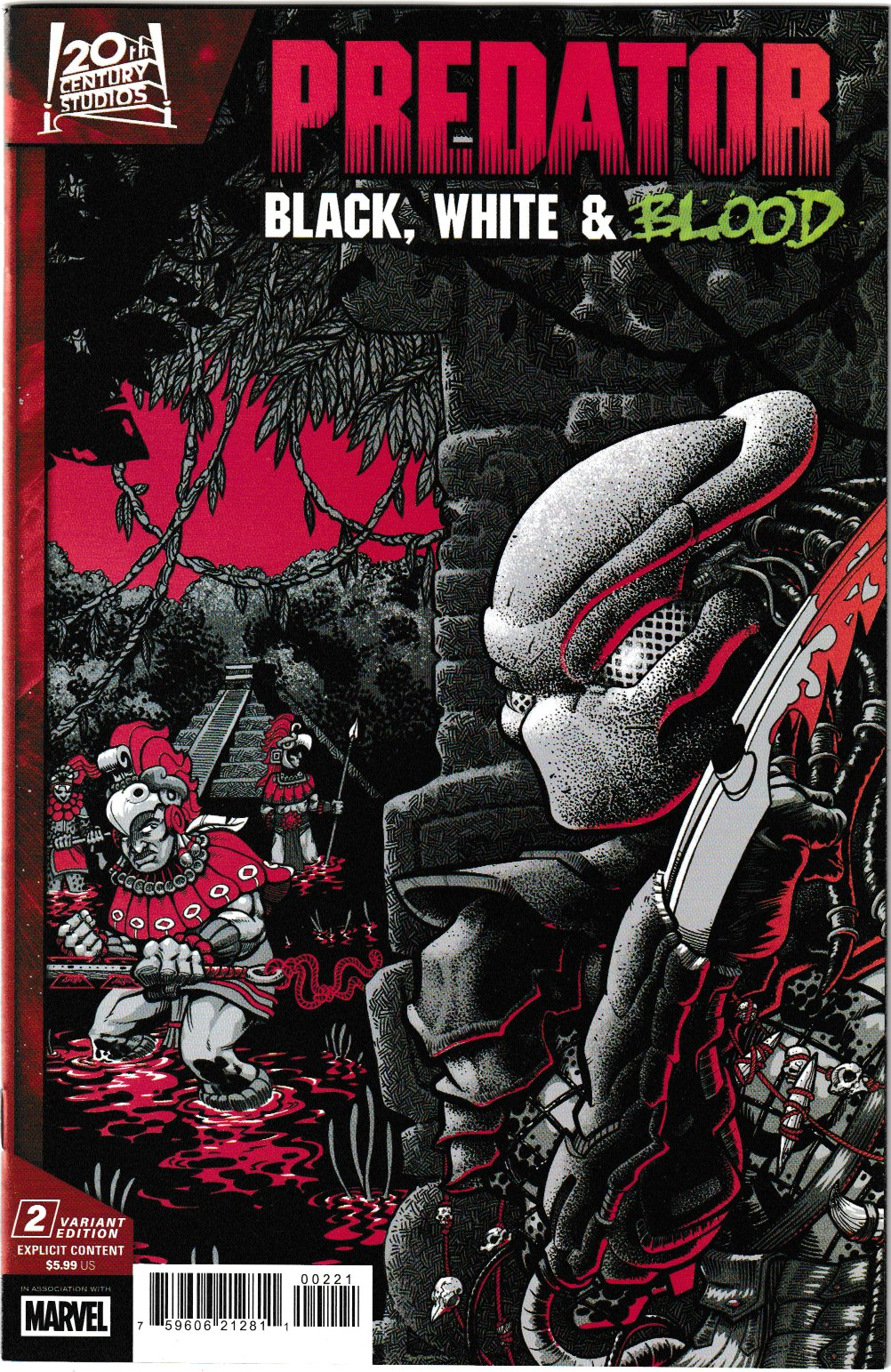 Predator: Black, White & Blood #2 J. Gonzo Variant– Marvel Comics 2025