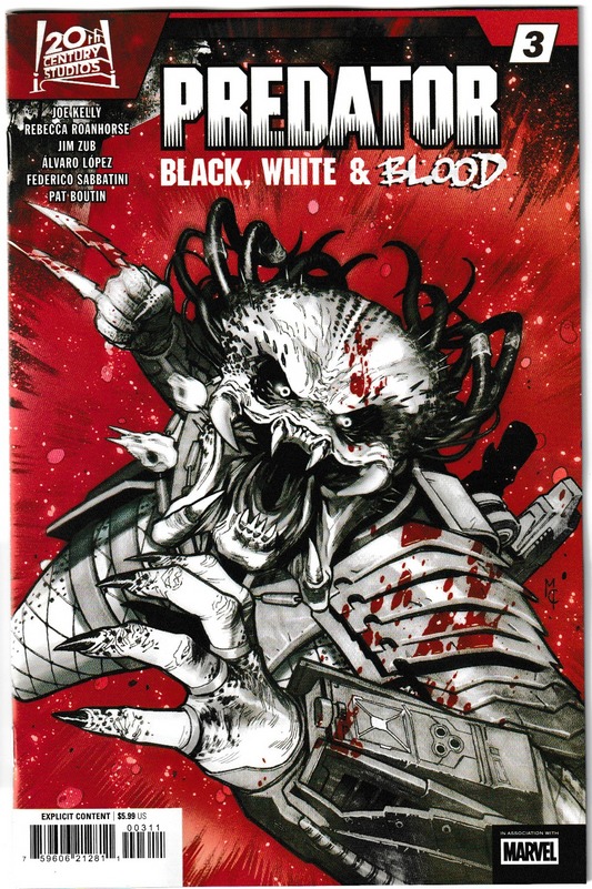 Predator: Black, White & Blood #3 Cover A Martín Coccolo– Marvel Comics 2025