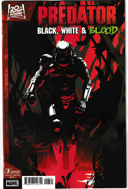 Predator: Black, White & Blood #3 Pete Woods Variant Listing– Marvel Comics 2025