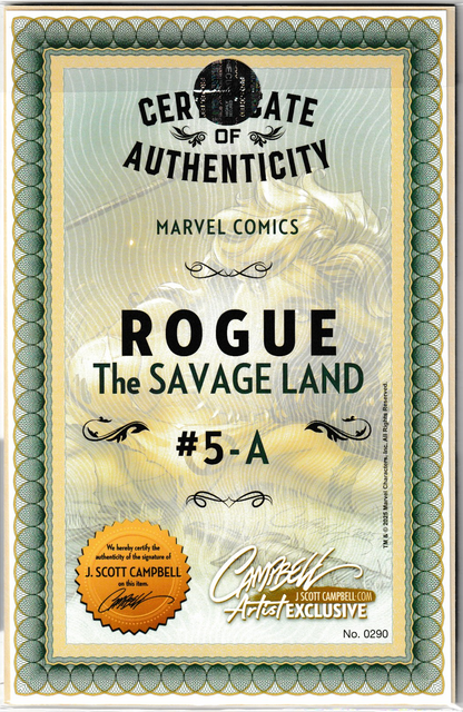 Rogue: The Savage Land #5 JSC Artist EXCLUSIVE (2025) Cover A: Wraparound Rogue, limited to 3,000 copies - Signed with COA