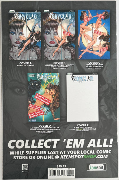 SKYCLAD #1 CVR C MICHAL DUTKIEWICZ METAL VIRGIN ADULTS ONLY POLE POSITION VAR (MR) (1st Print)