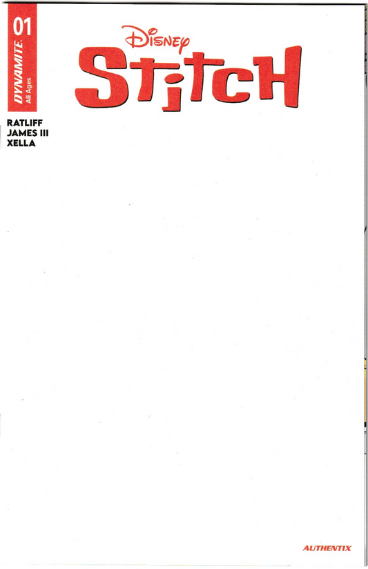 Stitch #1 Cover G (White Blank Sketch Authentix Variant) NM/NM+