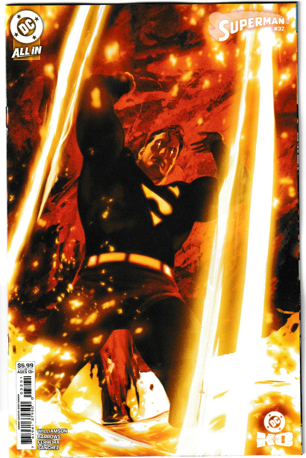 Superman #32 Cvr C Sebastian Fiumara Card Stock Var (DC K.O. Tie-In) (DC Comics 2025)