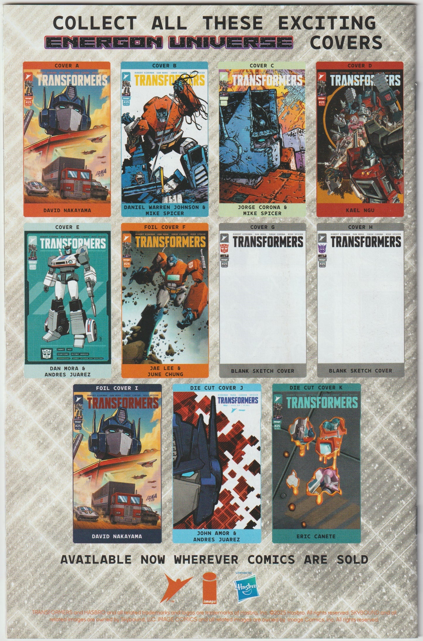 Transformers #25 Cover A David Nakayama – Image Comics 2025 (1st Print) [SIGNED BY JON BAILEY, VOICE OF OPTIMUS PRIME]