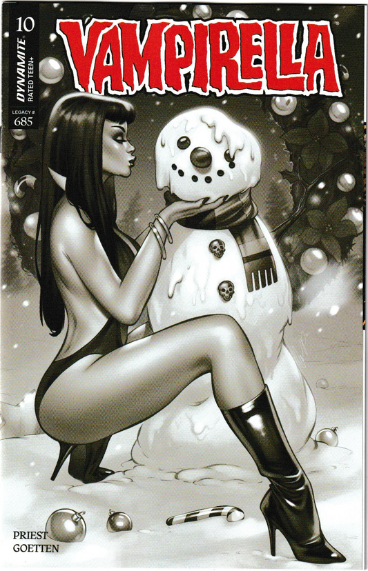 VAMPIRELLA #10 CVR N INC 1:7 ELIAS CHATZOUDIS B&W FOC BONUS VAR