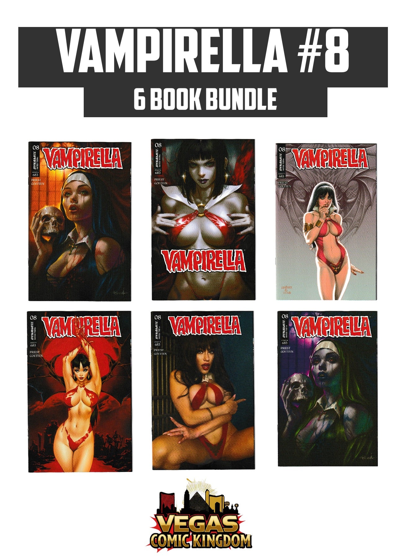 VAMPIRELLA #8 Bundle 6 Covers A-E + N [6 Book Bundle]