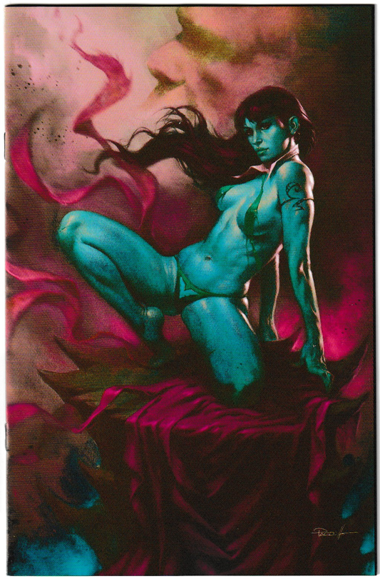 VAMPIRELLA #9 CVR O INC 1:10 LUCIO PARRILLO ULTRAVIOLET VIRGIN FOC BONUS VAR
