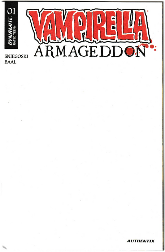 Vampirella: Armageddon #1 Cover J Blank Authentix (Dynamite Entertainment, 2025)